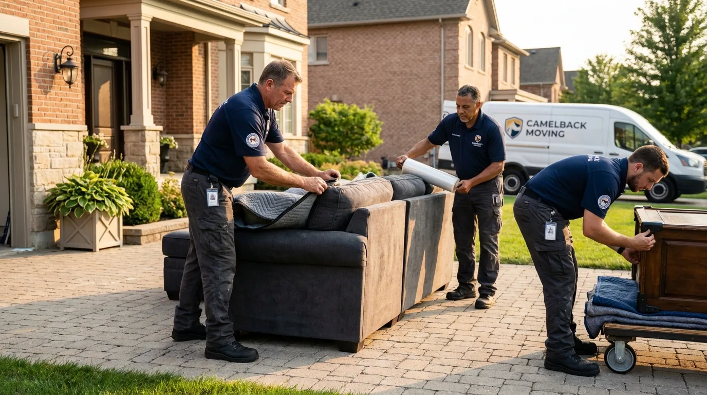 Large estate moving crew wrapping furniture in Middletown, OH